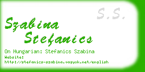 szabina stefanics business card